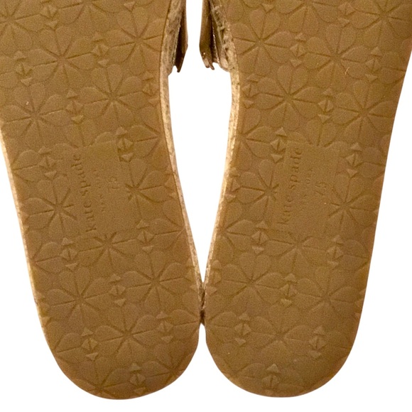 Kate Spade Giovanna Espadrille Slide Flats Gold Metallic Leather Size: 7.5 - Picture 13 of 15